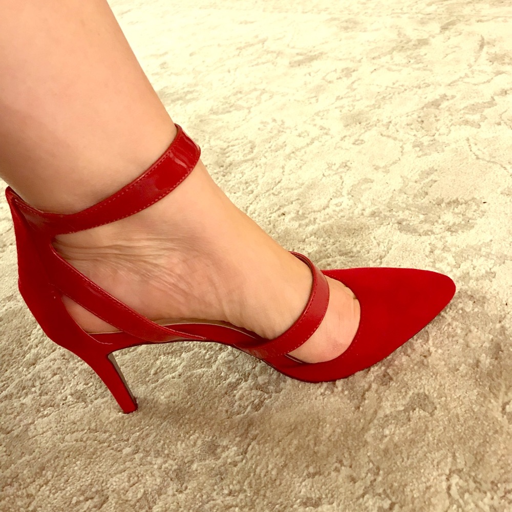 Red BCBGeneration Ankle Strap Heel